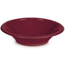 Plastic Bowls - Burgundy