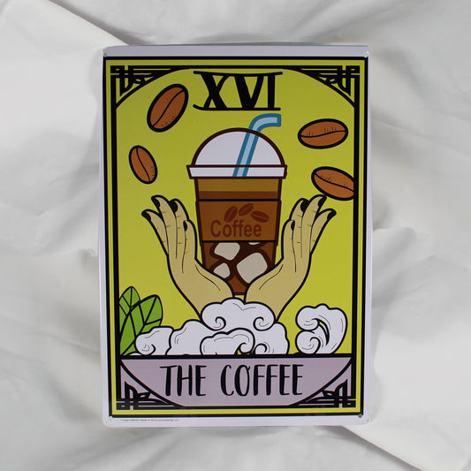 Metal Sign - Coffee Tarot Card