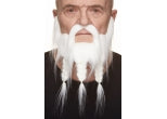 Mustache & 3 Braided Beard - White