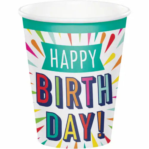 Cups 8ct - Birthday Burst