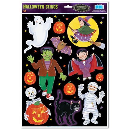 Vintage Halloween Character Clings - 12ct