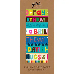 Tissue Paper - Birthday Stripe