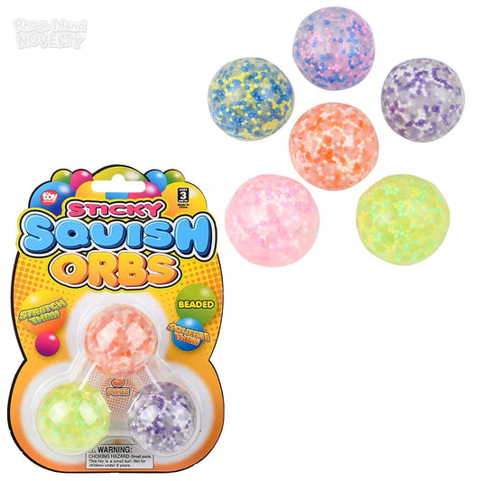 Squish Sticky Beaded Orbs - 3ct.