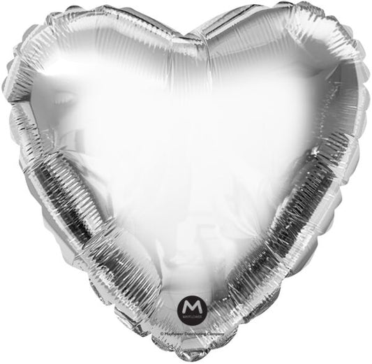 Silver Metallic Heart - 17"