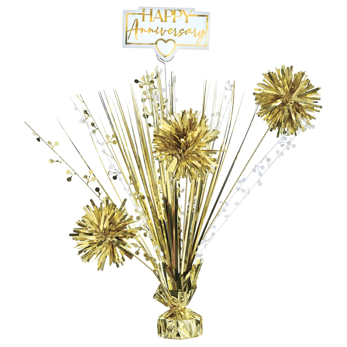 Happy Anniversary - Gold Spray Centerpiece