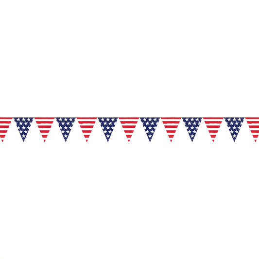 Stars and Stripes Plastic Pennant Banner