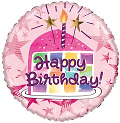 18" happy birthday checkered cake mylar