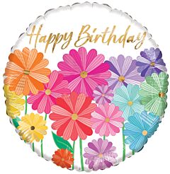 18" happy birthday color poppy mylar