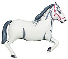 34" Super Shape Mylar - White Horse