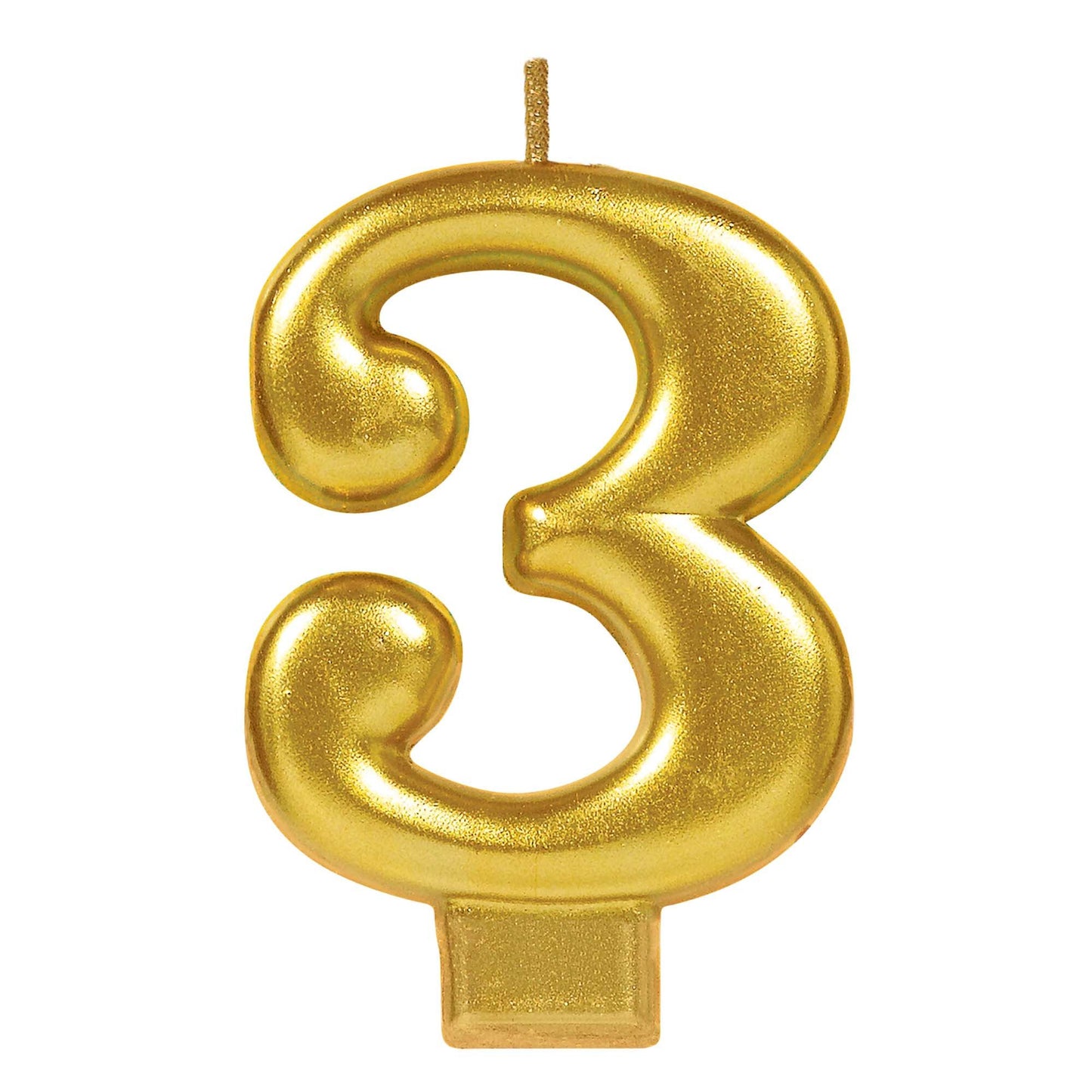 Gold Number Candle - 3