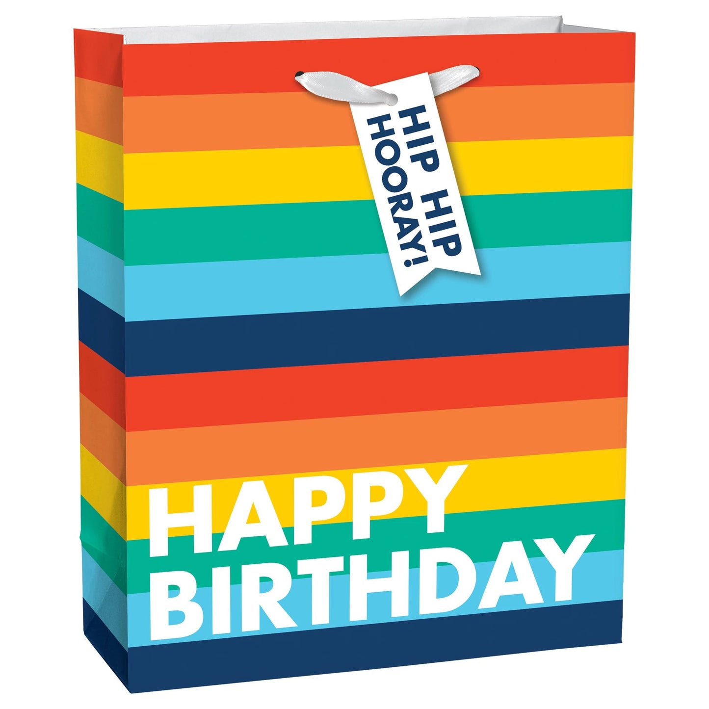 Happy Birthday Gift Bag - Rainbow Stripe