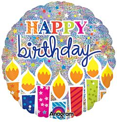 18" Mylar - Shimmering Birthday Candles