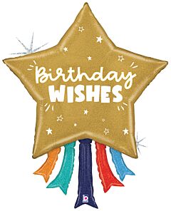 36" Supershape Mylar - Birthday Wishes