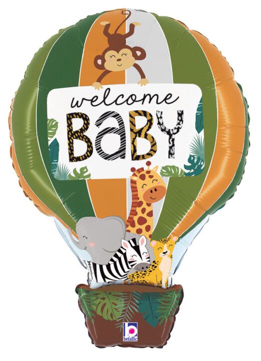30" Supershape Mylar - Animal Welcome Baby