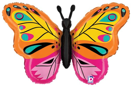 30" Supershape Mylar - Colorful Butterfly