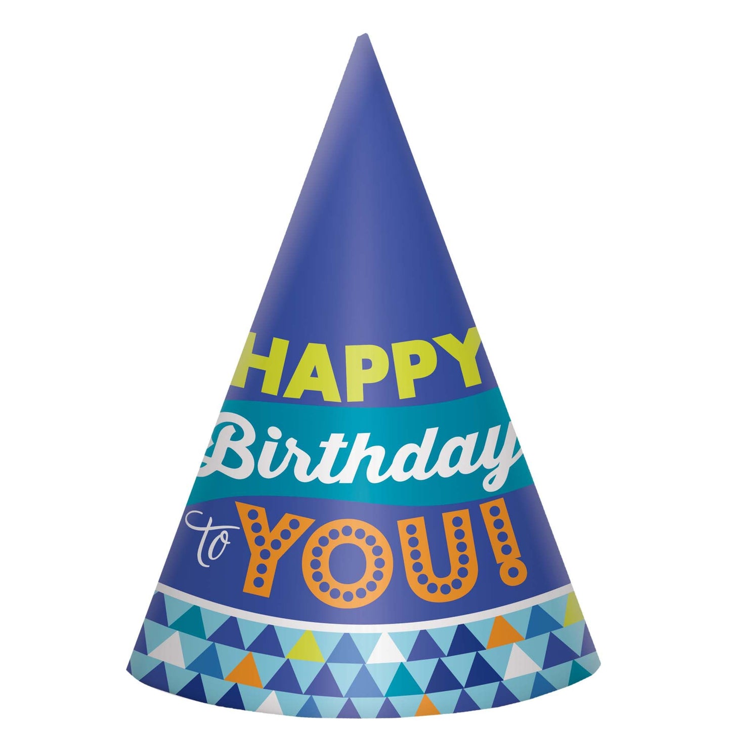 Cone Hats 8ct - True Blue Birthday