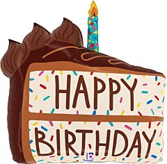 28" Super Shape Mylar - Chocolate Cake Slice