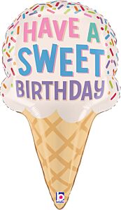 28" Super Shape Mylar - Sweet Birthday Ice Cream Come