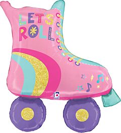 33" Super Shape Mylar - Pink Roller Skate
