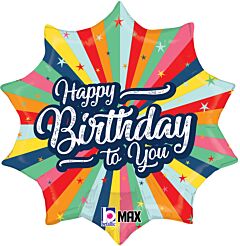 18" Mylar - Birthday Bursting Colors