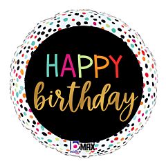 18" Mylar - Birthday Colorful Dots
