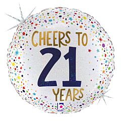18" Mylar - Holographic Cheers to 21 Years