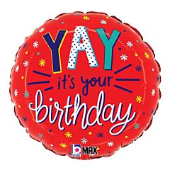 18" Mylar - YAY It's Your Birthday