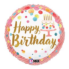 18" Mylar - Birthday Pink Party
