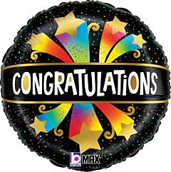 18" Mylar - Congratulations Bursting Stars