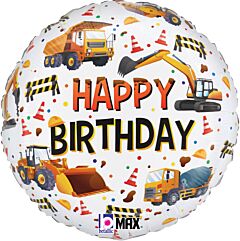 18" Mylar - Construction Equipment Birthday