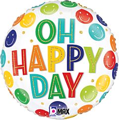 18" Mylar - Oh Happy Day Smiley