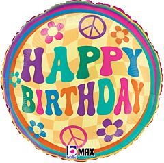 18" Mylar - Groovy Birthday Daisies