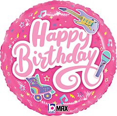 18" Mylar - Totally Awesome Pink Birthday