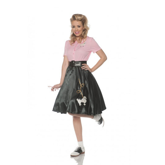 Satin Poodle Skirt - Black