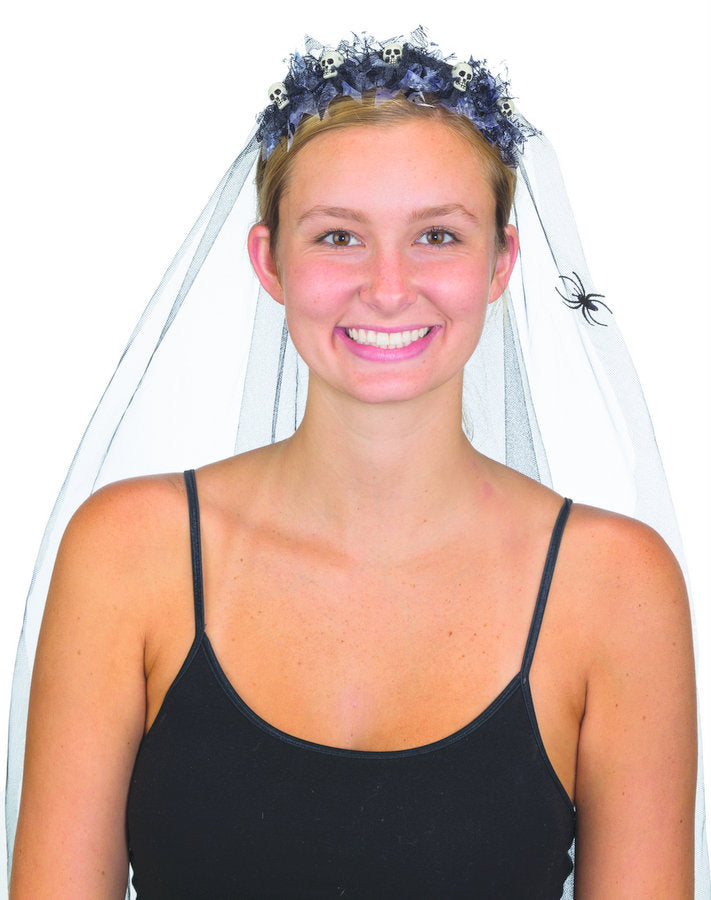 Day of the Dead Headband with Veil