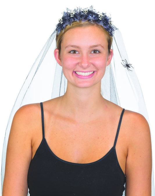 Day of the Dead Headband with Veil