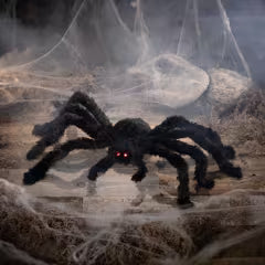 Animated Halloween Decoration - Light-Up Walking Fuzzy Spider