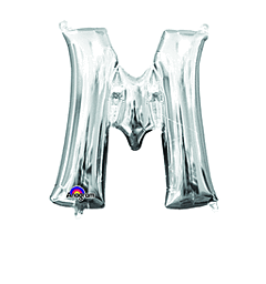 16" Air-Filled - Silver Letter "M"