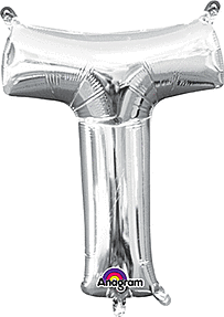 16" Air-Filled - Silver Letter "T"