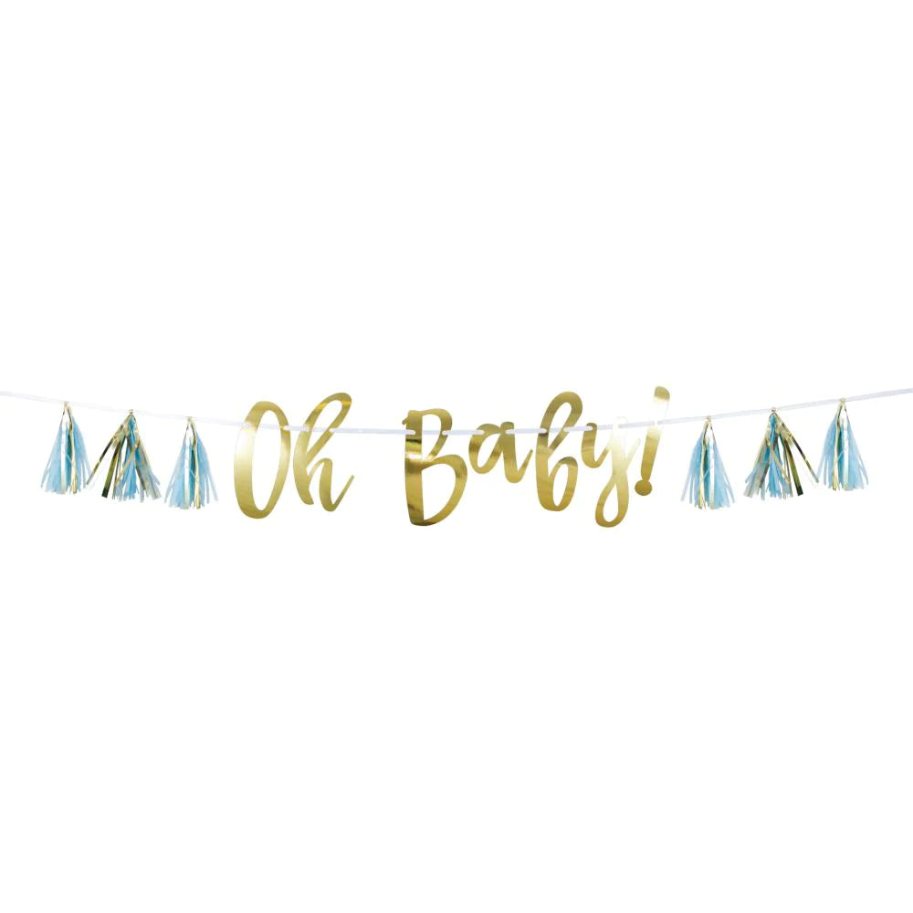Oh Baby Tassel Garland - Blue and Gold