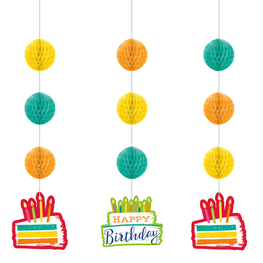 Festive Cake - Hanging Cutouts 3ct