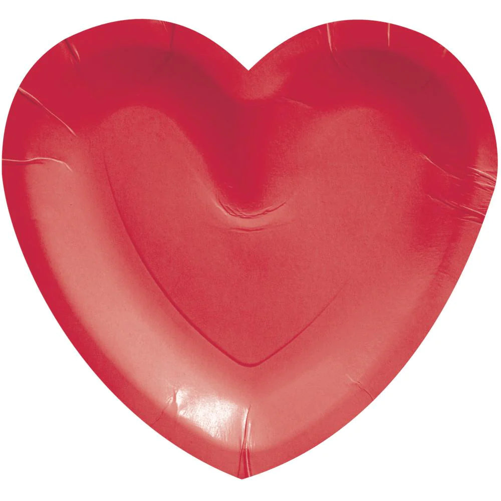 Plates - Red Heart Shaped 8 ct.