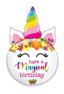 33" Supershape Mylar - Might Bday Unicorn