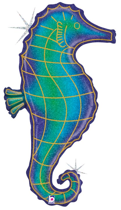 Holographic Seahorse Mylar - 36"