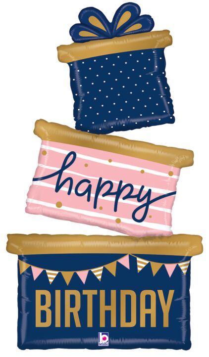 51" Supershape Mylar - Navy Birthday Gift Trio