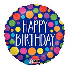 18" Mylar - Polka Dot Birthday