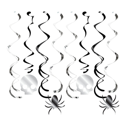 Halloween Whirls - Skulls and Spiders 8ct.
