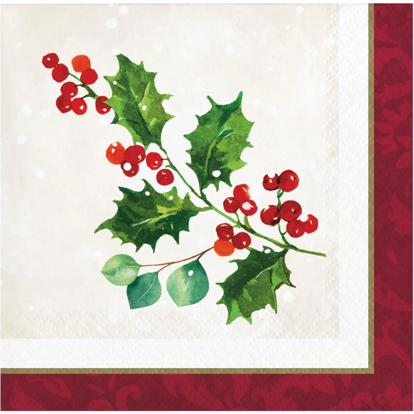 Beverage Napkins - Holiday Holly 16ct.