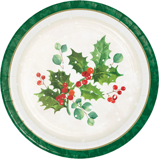 Dessert Plates - Holiday Holly 8ct.