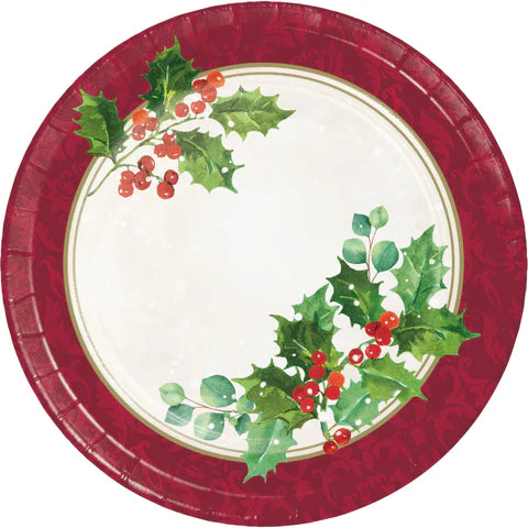 Lunch Plates - Holiday Holly 8ct.